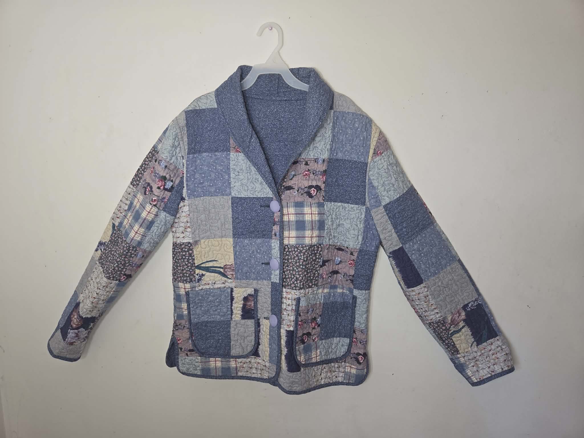 Grandma's Knitted Patchwork Button-Up