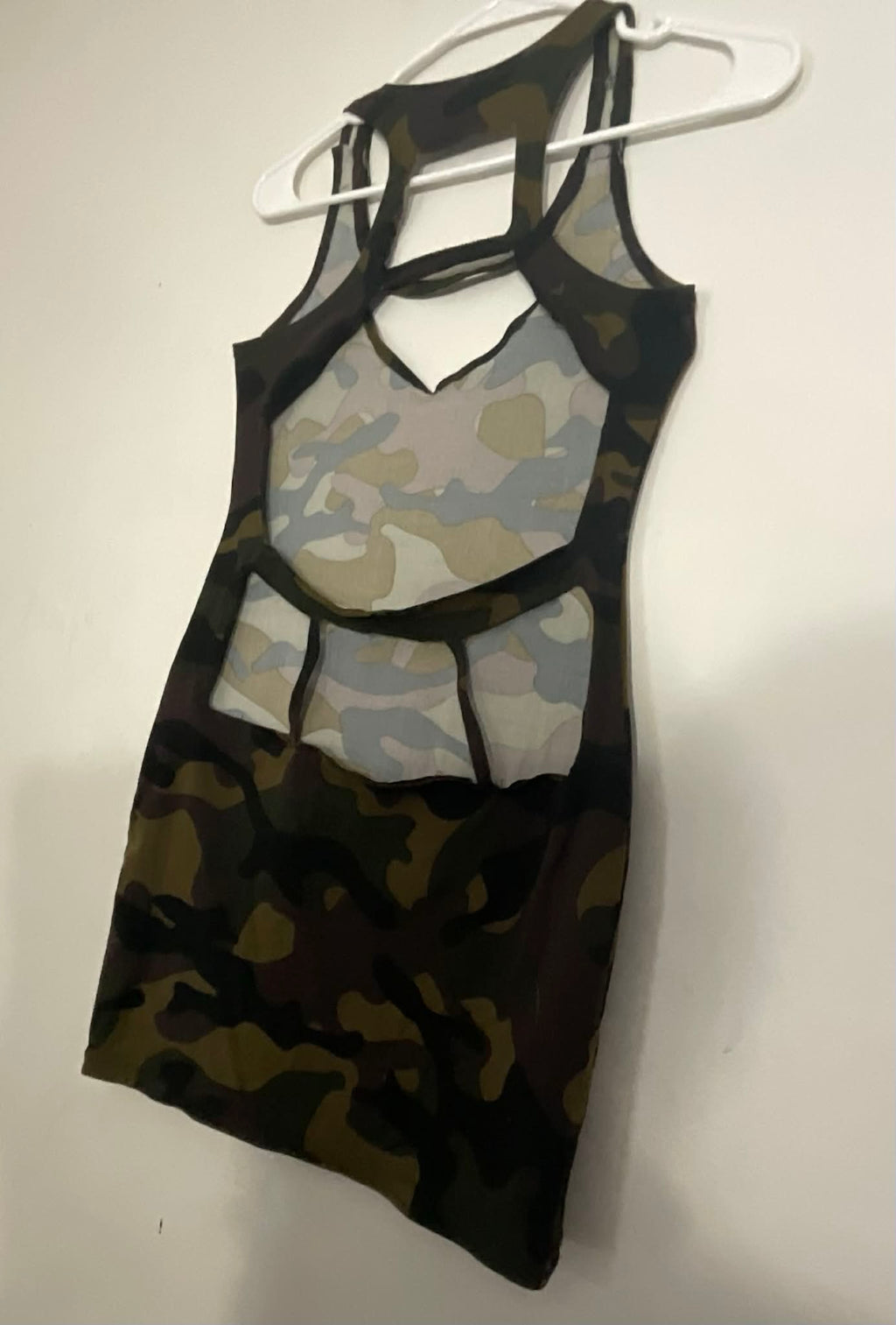 Army BackCutOut Mini-Dress