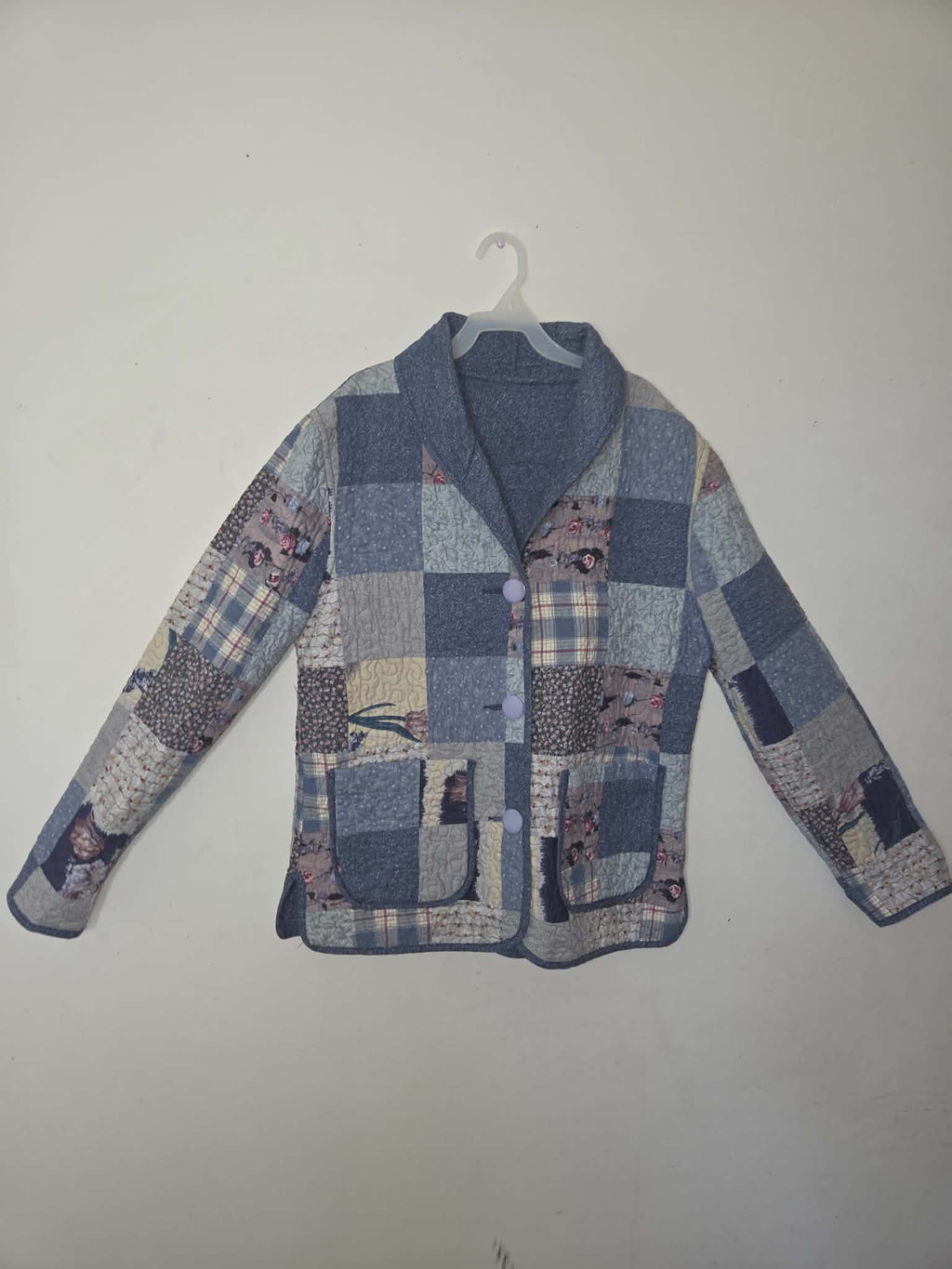 Grandma's Knitted Patchwork Button-Up