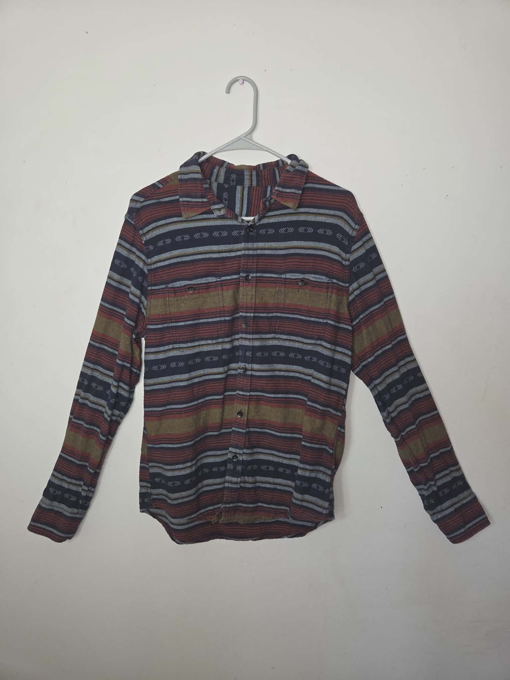 Tribal Print Long-Sleeve Button-Up
