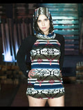 Aztec Hooded Dress Long-Sleeve