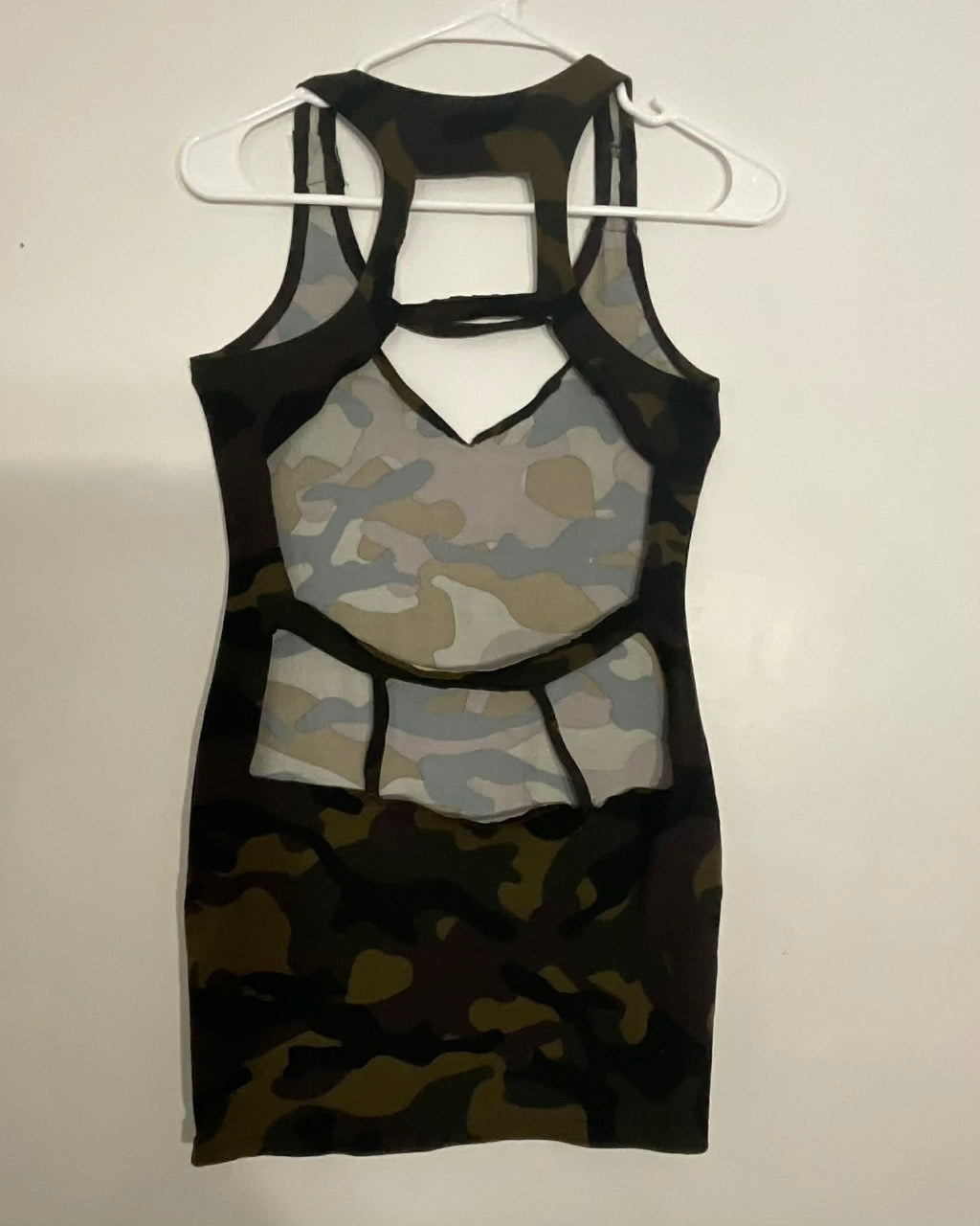 Army BackCutOut Mini-Dress
